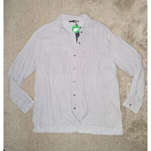 Jane + Delancey Women’s Large Gray Long Sleeve Button-Down Shirt – NWT